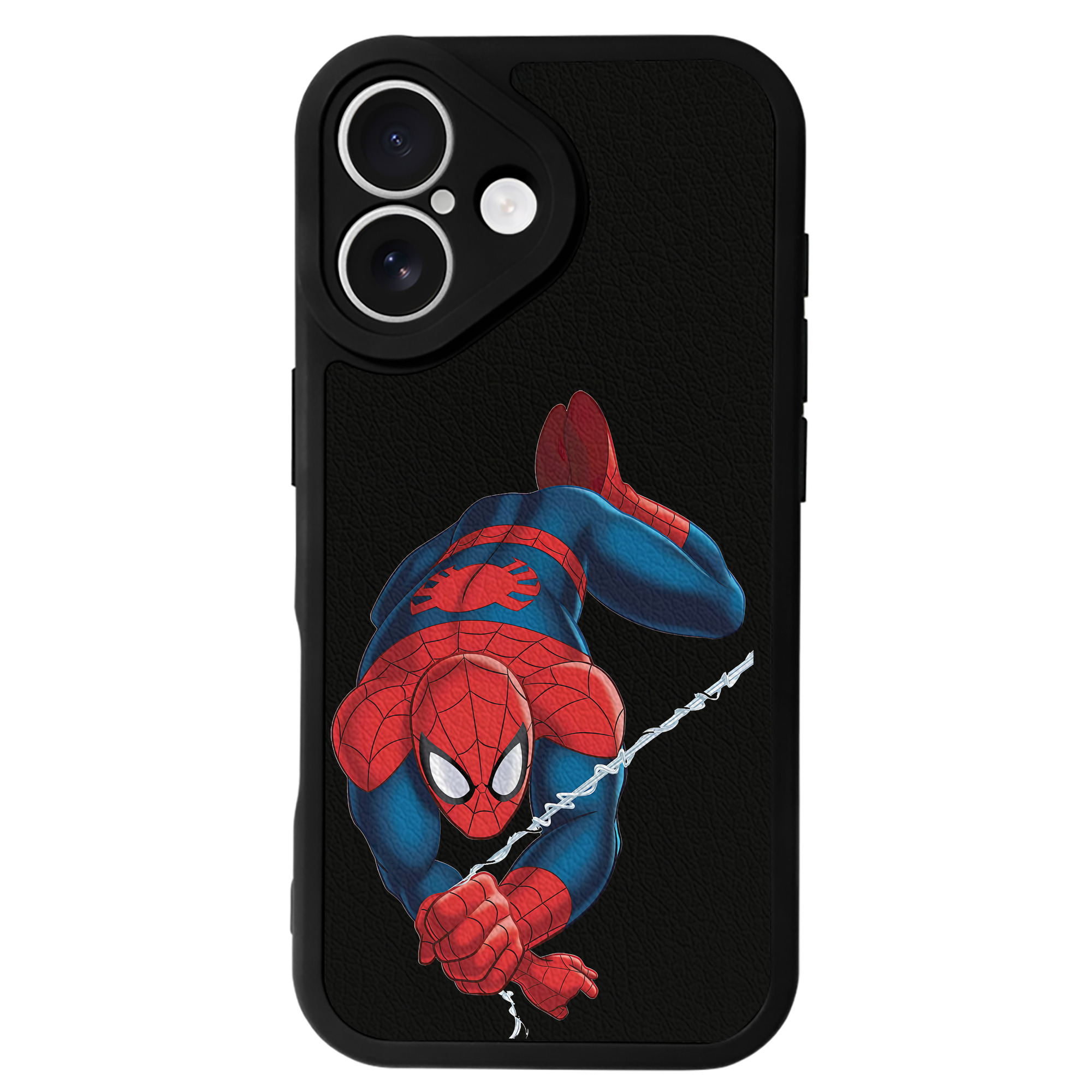 Spider Man スパイダーマン 【iPhone 16シリーズ対応】シリコンスマホケース（レザー調） 材質：シリコン